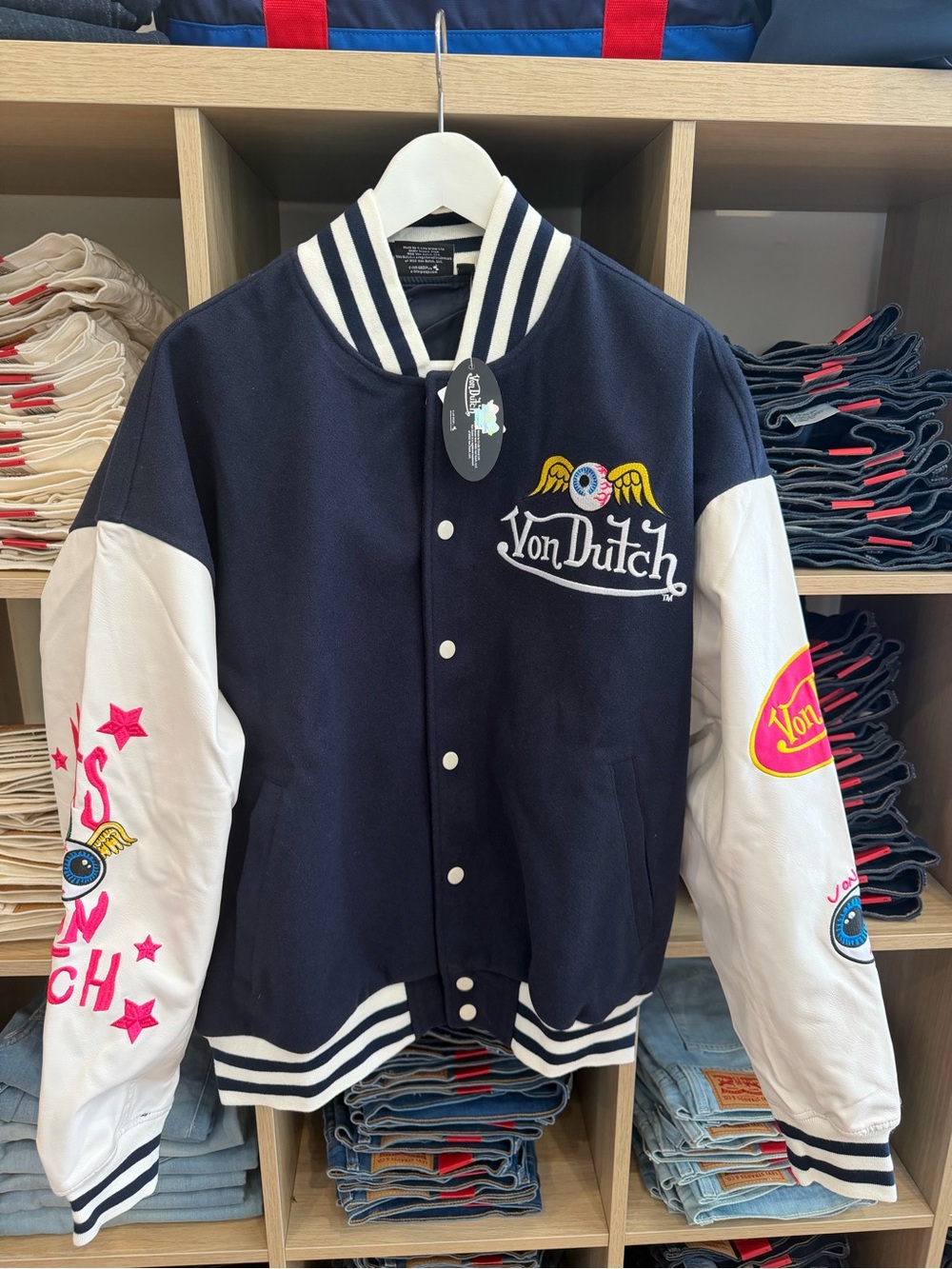 Men's Von Dutch Eyeball Varsity Jacket Combo